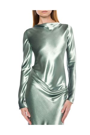 Abito lungo in velluto lucido verde ALBERTA FERRETTI | A040466450375